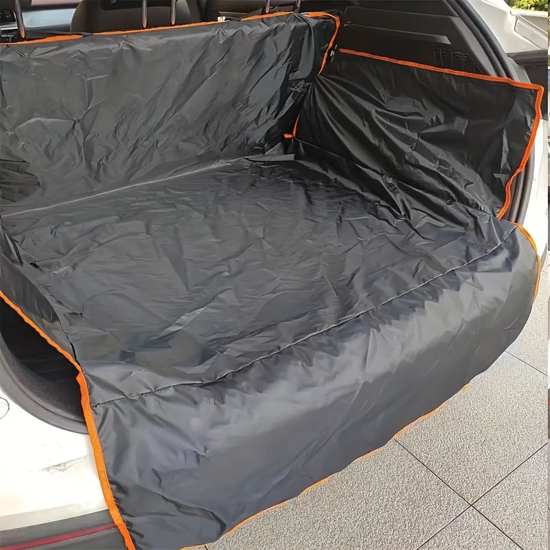 Tapete de maletero para coche de mascotas de alta resistencia antideslizante - Protector de carga trasera de camión de SUV duradero, tapete negro fácil de limpiar resistente al desgaste con diseño antideslizante para almacenamiento seguro, tapete de male