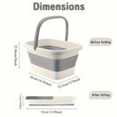 Baño Plegable y Cesto de Lavandería - Tubería de Plástico Resistente con Mango Ergonómico, Bañera Portátil para Hogar, Salón o Viaje - Diseño Ahorrador de Espacio, Sin Necesidad de Electricidad - Ideal para Remojar Pies/Maños, Masaje de Acupresión y Ropa