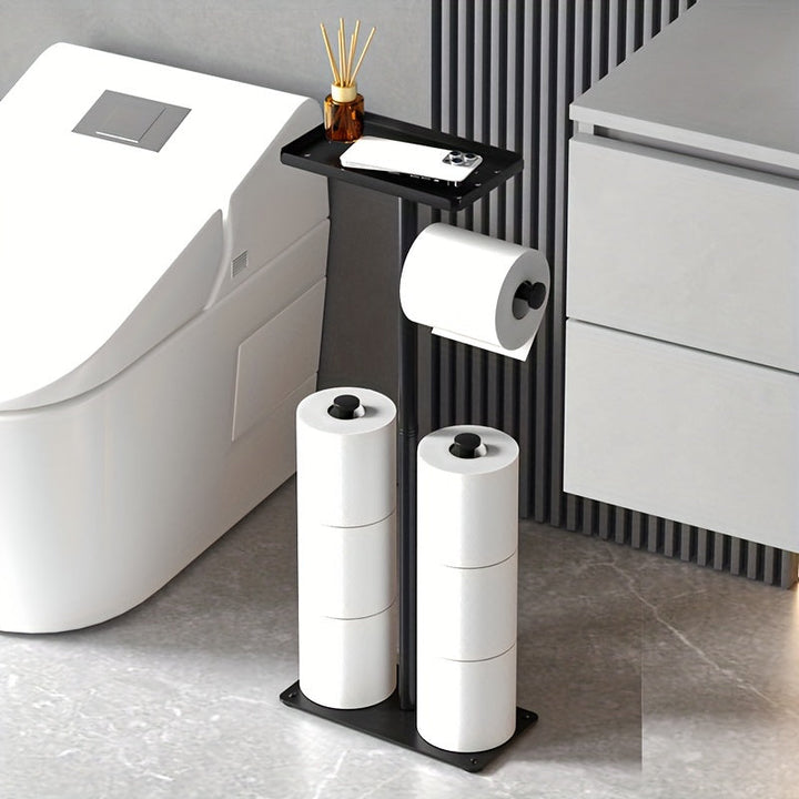 Soporte para Papel Higiénico de 1 Pieza con Función de Almacenamiento, Estante Independiente para Rollo de Papel Higiénico para Baño, Puede Contener 6 Rollos de Papel, Accesorios de Baño, Decoración de Regalo para Navidad/Halloween