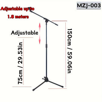 Soporte de Micrófono Profesional de Trípode Resistente con Altura Ajustable, Base Robusta - Para Estudio en Casa, Escenario En Vivo, Podcasts, Grabación, Karaoke, Oficina - Compatible con Micrófonos Dinámicos/Condensadores (), Soporte Versátil para Micro