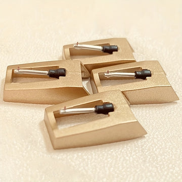 2/4 piezas de agujas de grabadora de discos de oro - Reemplazo de estilográfica de giradiscos de diamante mejorado para Crosley Jensen IonVictrola Fonógrafo, material PE duradero, agarre mejorado y precisión