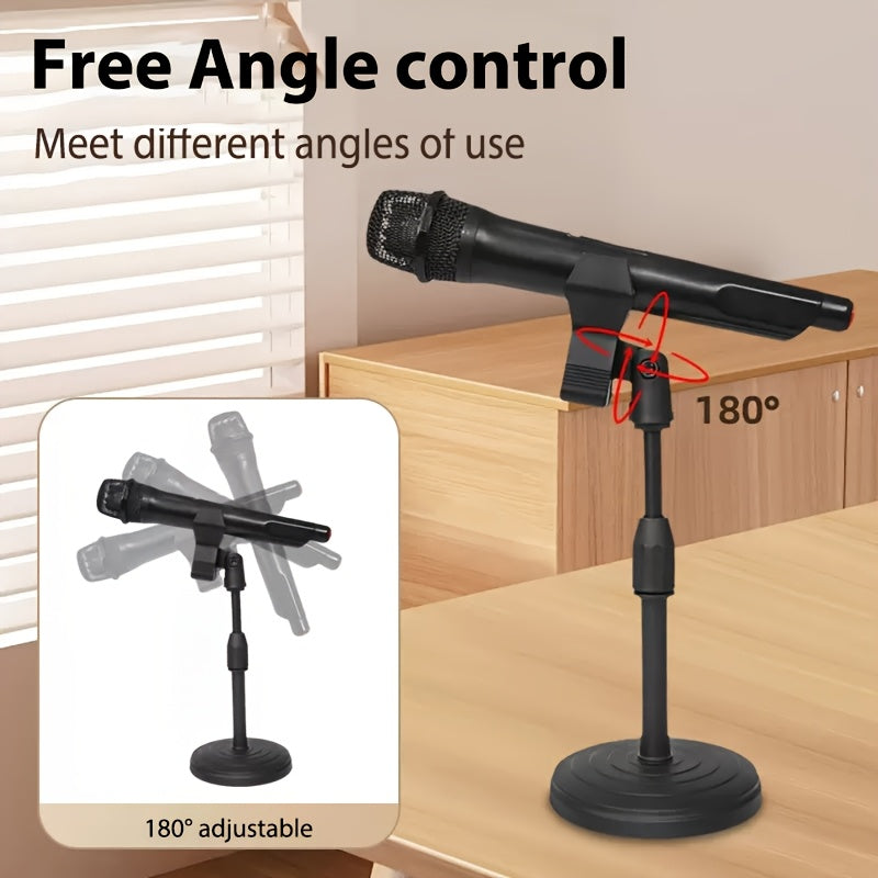 Soporte de micrófono de escritorio reforzado, altura ajustable con base redonda estable, fácil de instalar, soporte de micrófono portátil - Adecuado para estudios caseros, transmisión en vivo, podcasting, compatible con PC