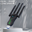 Tarjeta WiFi Doble Banda de VszaPower 1300Mbps 2.4G/5.8G con USB 3.0 y 4 Antenas de Alta Ganancia, Conectar y Listo, Sin Controladores Necesarios, Portátil para PC, Laptop y Escritorio, Actualización de Red Doméstica, Conectividad Plug and Play | Adaptad