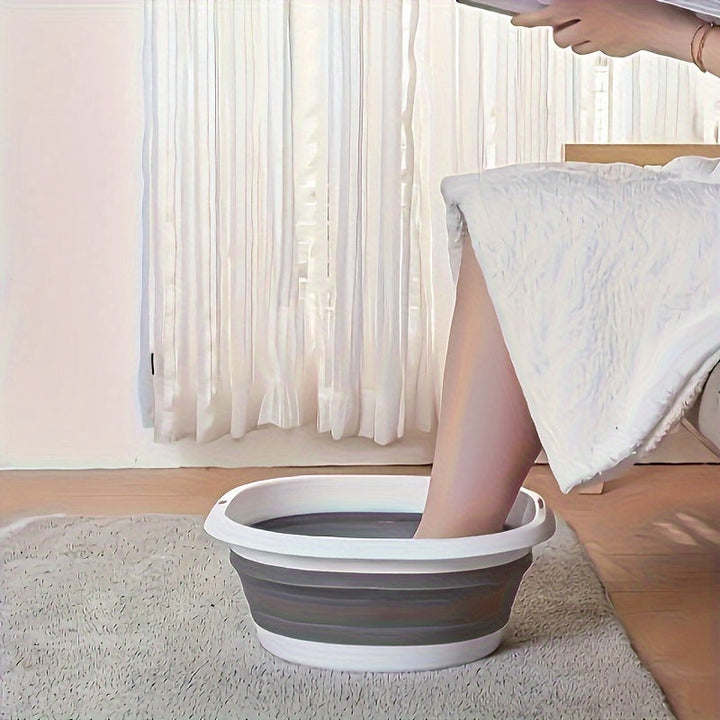 1pc Cubo Grande Plegable para Lavandería, Baño de Pies y Limpieza Facial - Cubeta de Plástico Resistente y Gruesa, Diseño Colapsable Ahorrador de Espacio, Portátil para Hogar, Viajes, Cocina o Baño - Regalo Ideal para Navidad/Halloween (Sin Necesidad de