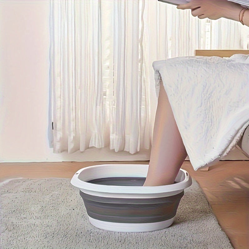 1 pieza de lavabo portátil plegable de plástico duradero, adecuado para el hogar, el dormitorio, el camping, estilo moderno, diseño de almacenamiento fácil.