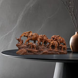 Adorno de Grupo de Elefantes Auspiciosos, Decoración Artesanal Perfecta para la Entrada, Adecuado para Sala de Estar, Mueble de Televisión, Armario de Vinos, Oficina, Regalo de Adornos de Elefante para Inauguración de Casa - 1 pieza