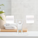 Soporte de rollo de papel higiénico de levantador de pesas divertido, impreso en 3D único, de plástico, sobre el tanque, autosoportante, con levantador de pesas sosteniendo una barra, para decoración de baño y cocina