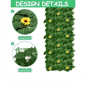 3 rollos de paneles de valla de privacidad de hiedra artificial, longitud total 3.0 metros x 100.0 cm, paneles de valla de hojas de hiedra verde artificial para patio, balcón, jardín, patio trasero, interior y exterior - Cubierta de valla duradera de baj