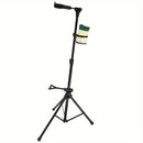Soporte para micrófono ABS negro con porta vasos, abrazadera individual para bebidas, compatible con atriles de partituras y soportes de guitarra