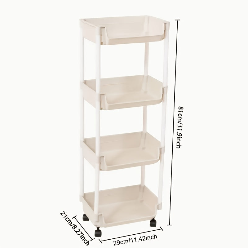 1pc Carrito de almacenamiento rodante de spa de 5 capas, almacenamiento móvil con ruedas, adecuado para sala de estar, dormitorio, dormitorio, sin batería eléctrica