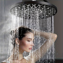 Cabezal de ducha redondo de 6 pulgadas, negro, moderno, de plástico, con rociador superior para baño sin esfuerzo, ideal para lavar el cabello y duchas, fácil instalación con montaje de inserción, rociadores para el cuerpo