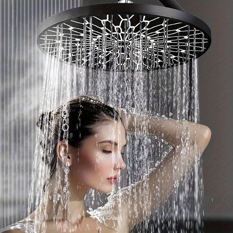Cabezal de ducha redondo de 6 pulgadas, negro, moderno, de plástico, con rociador superior para baño sin esfuerzo, ideal para lavar el cabello y duchas, fácil instalación con montaje de inserción, rociadores para el cuerpo