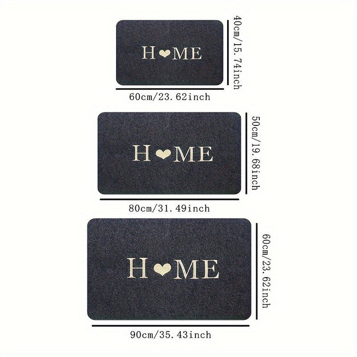 Alfombra de bienvenida Home Love: Felpudo de entrada de poliéster antideslizante para baño, cocina, comedor, sala de estar, dormitorio y jardín - Adecuado para puertas de 40 cm/15,7 pulgadas, 60 cm/23,62 pulgadas, 70 cm/27,56 pulgadas, 80 cm/31,49 pulgad