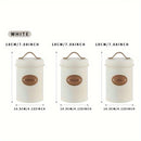 Conjunto de 3 piezas: lata de café blanca, lata de aperitivos para cocina, caja de dulces, tetera, arte de hierro galvanizado para recibir caja de hierro