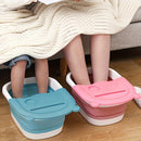 1 pieza de bañera de pies plegable con masajeador incorporado - Gran piscina de relajación para remojar, no necesita electricidad, diseño portátil para uso en el baño del hogar y spa, accesorio de autocuidado, tapa interior naranja, tapa acolchada suave