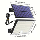 Luces solares con sensor de movimiento, 400 LED, control remoto, paneles individuales, cable de 5.0 metros, iluminación desde el atardecer hasta el amanecer, luces solares seguras para exteriores, porche, jardín, cobertizo, pared, regalos de Navidad, reg