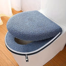 Funda gruesa para inodoro de invierno, juego doble con cremallera, cojín de baño con asa, suave y firme, lavable a máquina, ideal para el hogar, para hombres y mujeres, perfecta para el invierno, regalo ideal para familiares y amigos