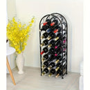 [Botellero de Vino Independiente Negro] Botellero de Vino Independiente de Piso de Metal Negro con Arco - 1 ud, Soporte para 23 Botellas de Vino