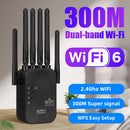Extensor de WIFI Momotor-WIFI - Amplificador de señal de WIFI con 6 antenas - Soporta WIFI6-300Mbps y puerto Ethernet - Adaptador de red doméstica con extensor de red inalámbrica de larga distancia con puerto Ethernet