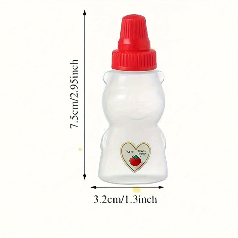 4 Piezas, Mini Botellas De Salsa, Mini Botellas De Ketchup, Botella De Salsa De Condimento, Botella De Plástico Portátil Para Contenedores De Oficina, Lonchera, Picnic, Aceite, Salsa De Soja, Miel, Aderezo Para Ensaladas, Botella De Especias, Utensilios