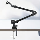 Soporte de micrófono profesional de hierro negro con brazo de armazón y gestión de cables - Estable y flexible, ajustable para transmisiones, podcasting, juegos y más - Ideal para estudio, escenario y uso de televisión, equipo de transmisión|Soporte de b