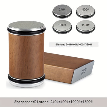 Kit de afilador mejorado, afilador de diamante adecuado para cualquier dureza del acero, kit de afiliación de cuchillos de cocina con ángulos magnéticos de 15 y 20 grados, ¡un regalo perfecto para la familia!