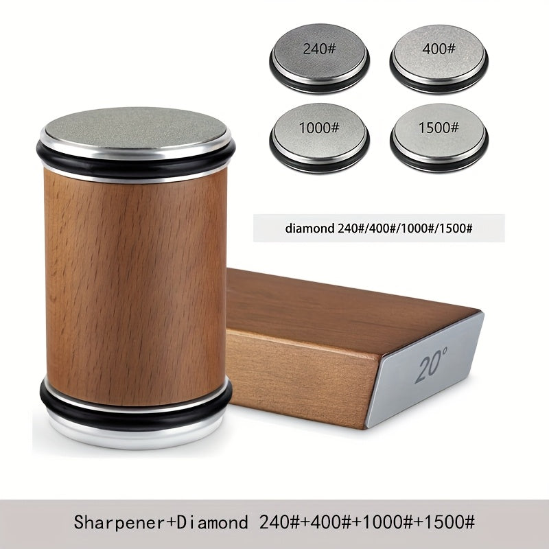 Kit de afilador mejorado, afilador de diamante adecuado para cualquier dureza del acero, kit de afiliación de cuchillos de cocina con ángulos magnéticos de 15 y 20 grados, ¡un regalo perfecto para la familia!