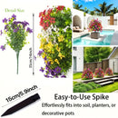 Tres conjuntos de árboles de imitación vibrantes para exteriores, con pernos para decoración de hogar, jardín e interiores, arreglos artificiales de violetas de larga duración, plantas de imitación decorativas adecuadas para terrazas, porches y patios.