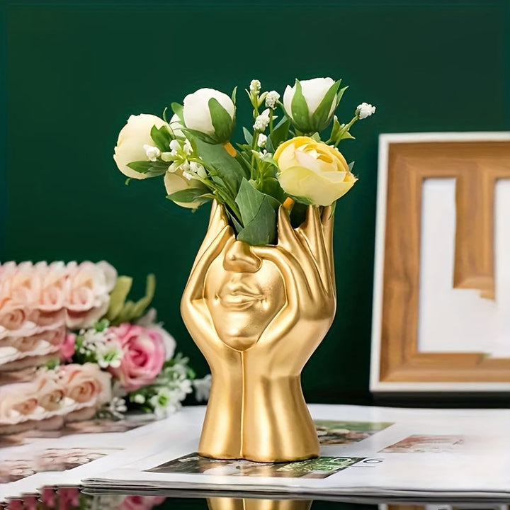 Jarrón de Resina con Cara Chic - Decoración Versátil para el Hogar y la Oficina para Sala de Estar, Estudio o Escritorio | Perfecto para Halloween, Navidad, Pascua, Acción de Gracias