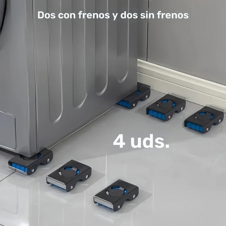 [Alfombras Antideslizantes para Electrodomésticos] Alfombras para Electrodomésticos de Acero Inoxidable 4 pzas - Antideslizantes, Absorben Impactos con Función de Freno - Fáciles de Instalar, Adecuadas para Refrigeradores y Lavadoras