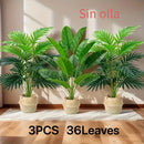 3 Árboles de Planta Simulados Verdes Combinables - Resistente a los Rayos UV, 36 Hojas por Juego para Decoración del Hogar y Oficina, Escenas de Compromiso y Boda, Sin Contenedor
