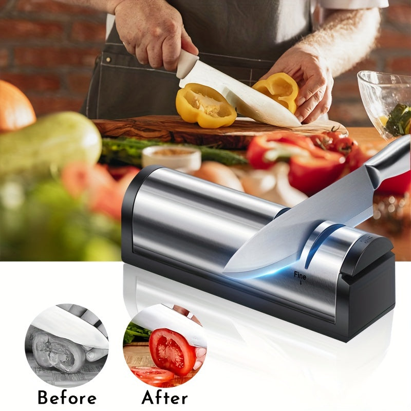 Afila cuchillos eléctrico USB 3 en 1, potente, multifuncional, rápido y totalmente automático, para afilar cuchillos de cocina, accesorio de cocina