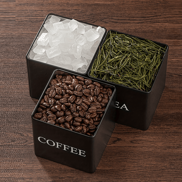 Contenedores de Almacenamiento y Blanco, Recipientes Metálicos para Café, Azúcar y Té, Organización Diaria, Almacenamiento de Cocina