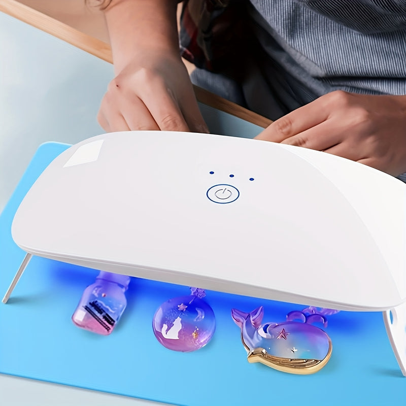 【Artesanía Creativa】Lámpara LED UV Compacta para Uñas con 18 Cuentas - Luz de Curado de Esmalte en Gel Versátil, Configuraciones de Temporizador de 60/90/150S, Herramienta Profesional de Manicura y Pedicura, Diseño Portátil y Plegable para Moldes de Resi