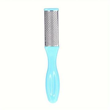 1pc Herramienta de Pedicura de Acero Inoxidable - Raspador Exfoliante para Pies y Manos con Mango Ergonómico Azul Claro, Removedor Manual Beige Claro, Sin Batería Necesaria, Esencial Duradero para Hogar y Viaje, Diseño Elegante, Construcción Robusta, Cui