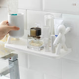 Estante de Pared Versátil sin Taladro - Diseño Humanoid, Perfecto para Baño, Sala de Estar, Dormitorio y Balcón - Plástico Duradero, Sostiene hasta 2.0KG