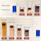 6/10 Paquete de contenedores de almacenamiento de alimentos de plástico libres de BPA con cierre de pestillo, seguros para el lavavajillas, organizadores de cocina y despensa multipropósito para azúcar, harina, repostería - Incluye etiquetas y marcador