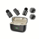 Micrófono inalámbrico mini de clip con estuche de carga - Micrófono lavalier portátil para vlogging, streaming, podcasts y reuniones