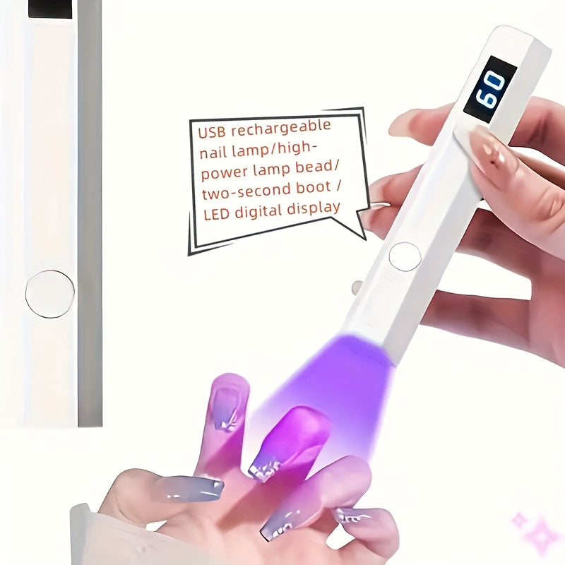 Luces de Uñas LED Recargables por USB con Pantalla Digital - Fijación rápida del gel y duradera, adecuadas para uso en casa y salones