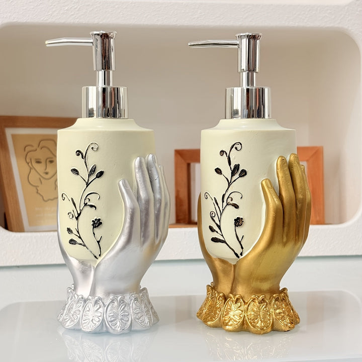 1pc Botella de Baño Dorada y Plateada, Recipiente Rellenable para Decoración del Hogar, Dispensador de Baño, Pieza Práctica para el Hogar