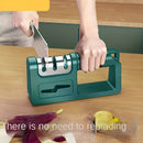 1 pieza, afilador de cuchillos manuales 4 en 1, afilador de cuchillos de cocina, tijeras y herramientas, doble surco grueso/fino, material ABS, no necesita batería, sistema de afilado de cocina, afilador elegante, construcción duradera