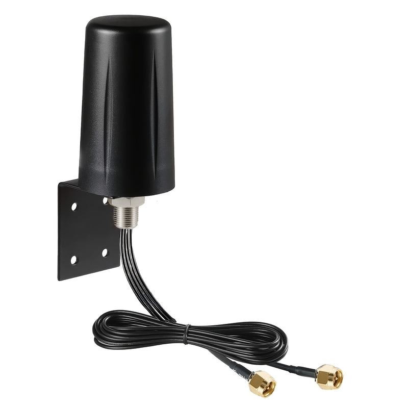 Antena MIMO 2x2 para 5G/ 4G/ LTE, para uso al aire libre, compatible con Verizon, AT&T, T-Mobile y Sprint. Ideal para ruteadores 4G LTE, puertas de enlace, módems celulares y cámaras de senderismo. Incluye cable coaxial de 10 pies, montaje en pared y con