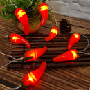 1 pieza de luces de cuerda de chile rojo, luces colgantes festivas LED de 59,06 pulgadas con 10 bombillas o 1118,11 pulgadas con 20 bombillas, luces de cuerda de forma vegetal adecuadas para cocina, mesa y sala de estar (baterías no incluidas)