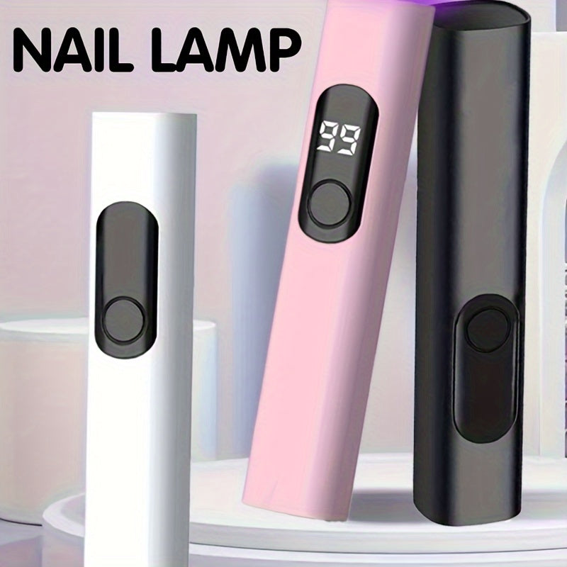 1pc Lámpara LED Portátil para Uñas, Recargable por USB, Secador de Esmalte Rápido con Temporizador Digital y Manualidad Mini para Viajes, Ideal para el Hogar