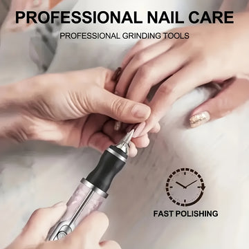 Kit de manicura y pedicura eléctrico portátil, incluye 12 piezas de taladro de uñas y 6 correas de lijado, ajuste de velocidad inteligente de 4 velocidades, esencial para un aseo preciso.
