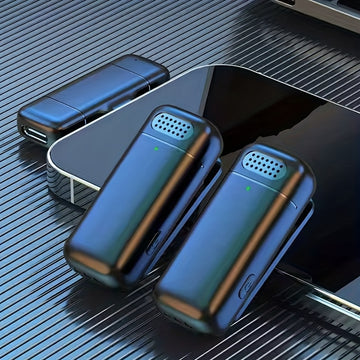 Par de Micrófonos Inalámbricos con Banda para el Cuello y Estuche de Carga, Función de Reducción de Ruido, Distancia de Transmisión de 66 Pies (Aproximadamente 20.1 Metros), Larga Duración de Batería, Compatible con Grabación mientras se Carga, Adecuado