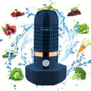 Máquina de Limpieza de Frutas y Verduras, Limpiador de Frutas y Verduras, Purificador de Alimentos Inalámbrico USB, Dispositivo Limpiador para Lavar Frutas, Verduras, Arroz, Carne y Vajilla (Azul)