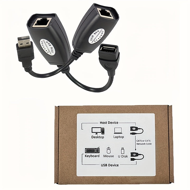 Adaptador USB versátil a Ethernet para Cat 6/6e/5/5e hasta 50m/164ft, ideal para portátiles, computadoras, teléfonos, teclados, unidades flash, impresoras - Nylon duradero y USB-C RJ45, impresora, portátil, USB-C
