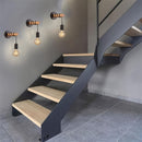 Aplique de Pared Estilo Granja Industrial - Lámpara de Pared Moderna y Retro en Madera Maciza y Metal con Acabado Pulido, Montaje Semi-Bajante, Herrajes Fáciles de Instalar Incluidos, 110V-240V para Cocina, Sala de Estar, Comedor, Café, Dormitorio, Decor