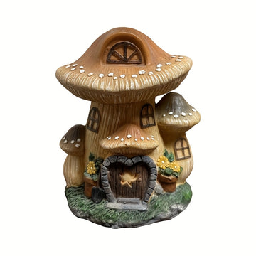 Luz de energía solar, Casa de hongo hermosa de resina, Casa de hongo brillante, Estatua de luz para exteriores, Ornamento de luz de decoración para paisajes, Jardín, Patio, Decoración de luz para césped, Regalo para amigo